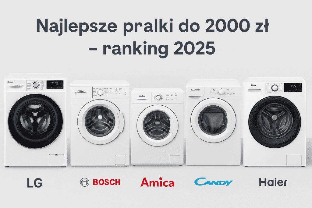 Cztery różne modele z rankingu – najlepsze pralki do 2000 zł w 2025 roku